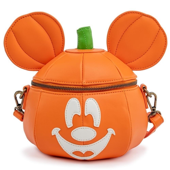 Loungefly Handbags - Loungefly Mickey O'Lantern Glow In The Dark Pumpkin Crossbody Bag